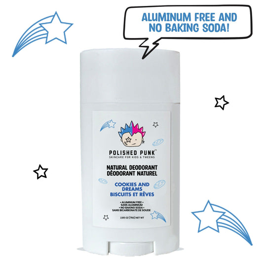 Natural Deodorant in Cookies and Dreams Aluminum Free and Baking Soda Free for Kids and Tweens